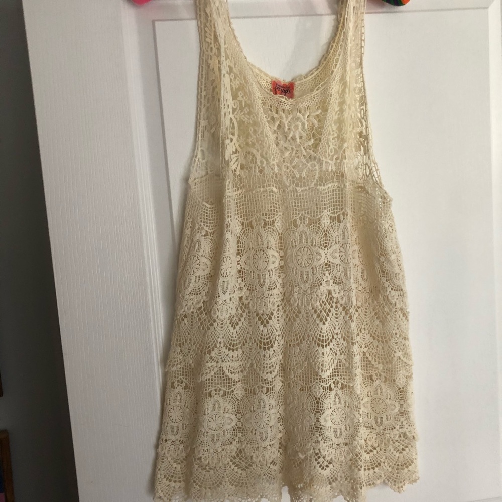 RARE Free People Long Lace Tank 😍❤️